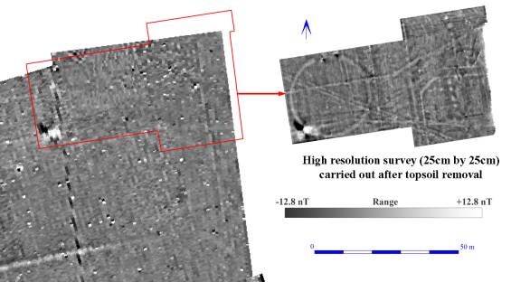 Comparison of standard survey with high resolution at Site 010