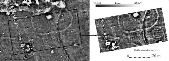 Comparison of standard survey with high resolution at Site 063